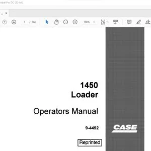 Case 1450 Loader Operators Manual 9-4492 - PDF DOWNLOAD