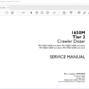 Case 1650M Tier 2 Crawler Dozer Service Manual 47907870 - PDF DOWNLOAD