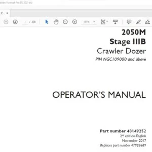 Case 2050M Stage IIIB Crawler Dozer Operator's Manual 48149252 - PDF DOWNLOAD