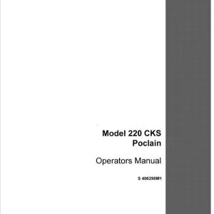 Case 220 CKS Poclain Operators Manual S406298M1 - PDF DOWNLOAD