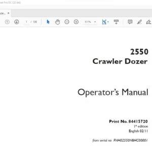 Case 2550 Crawler Dozer Operator's Manual 84415720 - PDF DOWNLOAD