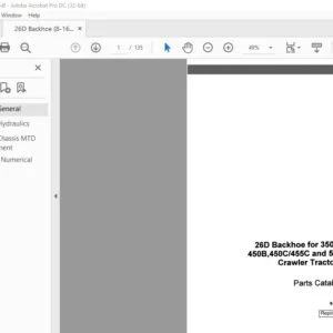 Case 26D Backhoe for 350B 450B 450C 455C & 550 Crawler Tractor Parts Catalog Manual - PDF DOWNLOAD