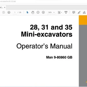 Case 28 31 & 35 Mini-Excavators Operator's Manual 9-80860 GB - PDF DOWNLOAD