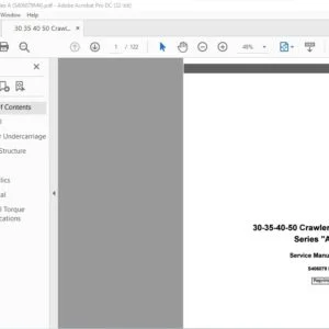 Case 30-35-40-50 Crawlers Series A Service Manual S406079 M4 - PDF DOWNLOAD