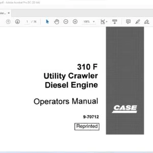 Case 310 F Utility Crawler Diesel Engine Operators Manual 9-70712 - PDF DOWNLOAD
