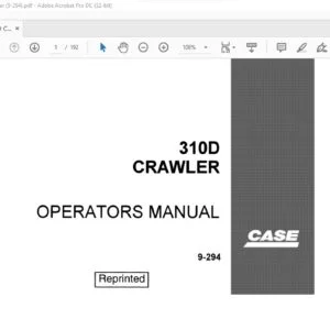 Case 310D Crawler Operators Manual 9-294 - PDF DOWNLOAD