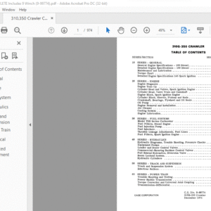 Case 310G-350 Crawler Service Manual - PDF DOWNLOAD