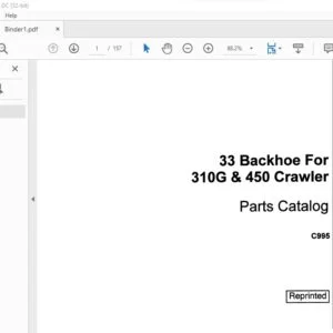 Case 33 Backhoe For 31 OG & 450 Crawler Parts Catalog Manual C995 - PDF DOWNLOAD