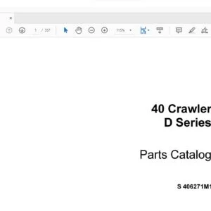 Case 40 Crawler D Series Parts Catalog Manual S406271M1 - PDF DOWNLOAD