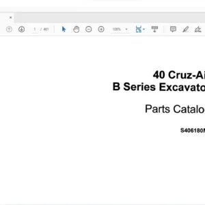 Case 40 Cruz-Air B Series Excavator Parts Catalog Manual S406180M3 - PDF DOWNLOAD