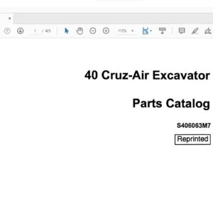 Case 40 Cruz-Air Excavator Parts Catalog Manual S406063M7 - PDF DOWNLOAD