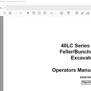 Case 40LC Series B Feller Buncher Excavator Operators Manual S406194M5 - PDF DOWNLOAD