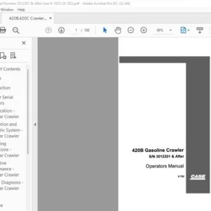Case 420B Gasoline Crawler Operators Manual SN 3012301 & After - PDF DOWNLOAD
