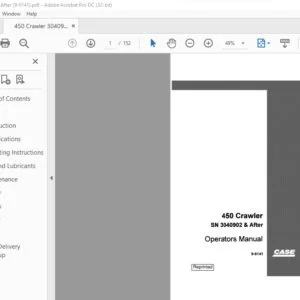 Case 450 Crawler Operators Manual SN 3040902 & After - PDF DOWNLOAD