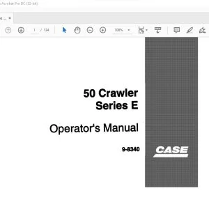Case 50 Crawler Series E Operator's Manual 9-8340 - PDF DOWNLOAD