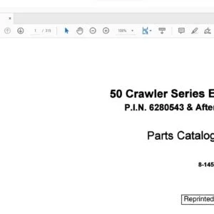 Case 50 Crawler Series E Parts Catalog Manual P.I.N. 6280543 & After - PDF DOWNLOAD