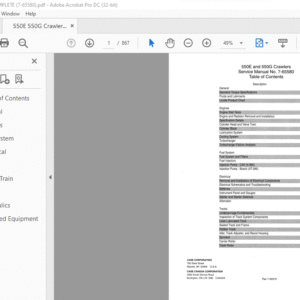 Case 550E & 550G Crawler Service Manual 7-65580 - PDF DOWNLOAD