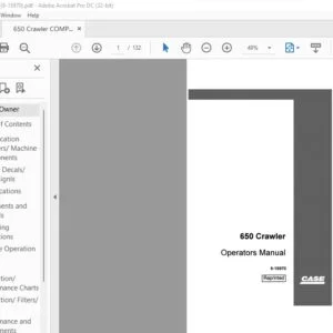 Case 650 Crawler Operator's Manual 9-15970 - PDF DOWNLOAD