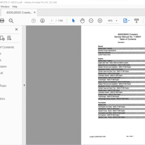Case 650G 850G Crawler Service Manual 7-48201 - PDF DOWNLOAD