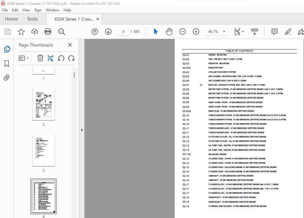 Case 650K 750K 850K Series 1 Crawler Parts Catalog Manual - PDF ...