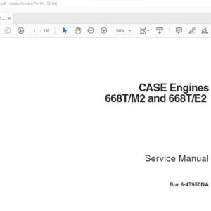 Case 668T M2 & 668T E2 Engines Service Manual 6-47950NA - PDF DOWNLOAD