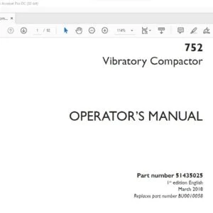 Case 752 Vibratory Compactor Operator's Manual Part number 51435025 - PDF DOWNLOAD