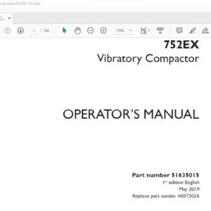 Case 752EX Vibratory Compactor Operator's Manual 51635015 - PDF DOWNLOAD