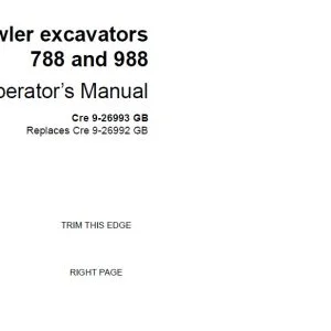 Case 788 & 988 Crawler Excavators Operator's Manual 9-26993 - PDF DOWNLOAD