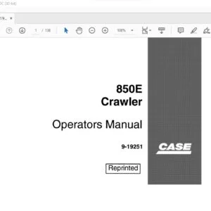 Case 850E Crawler Operators Manual 9-19251 - PDF DOWNLOAD