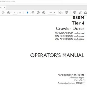 Case 850M Tier 4 Crawler Dozer Operator's Manual 47713445 - PDF DOWNLOAD