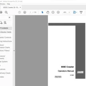 Case 855E Crawler 9-19261 Operator Manual Digital PDF