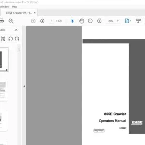Case 855E Crawler Operators Manual 9-19261 - PDF DOWNLOAD
