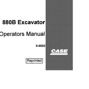 Case 880B Excavator Operators Manual 9-6692 - PDF DOWNLOAD