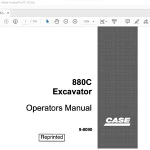 Case 880C Excavator Operators Manual 9-8090 - PDF DOWNLOAD