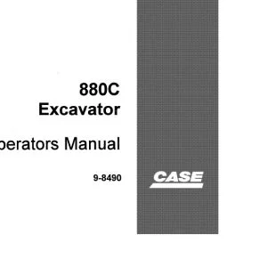 Case 880C Excavator Operators Manual 9-8490 - PDF DOWNLOAD