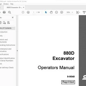 Case 880D Excavator Operators Manual 9-9540 - PDF DOWNLOAD