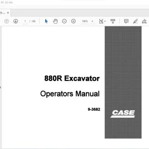 Case 880R Excavator Operators Manual 9-3682 - PDF DOWNLOAD