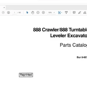 Case 888 Crawler 888 Turntable Leveler Excavator Parts Catalog Manual 8-6074 - PDF