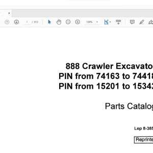 Case 888 Crawler Excavator Parts Catalog Manual 8-3852 - PDF DOWNLOAD