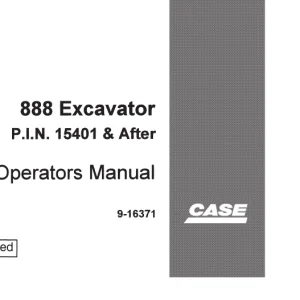 Case 888 Excavator Operators Manual 9-16371 - PDF DOWNLOAD
