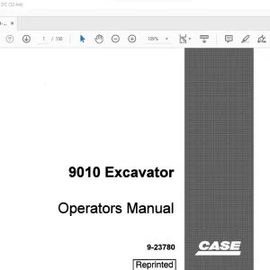 Case 9010 Excavator Operators Manual 9-23780 - PDF DOWNLOAD