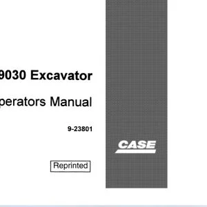 Case 9030 Excavator Operators Manual 9-23801 - PDF DOWNLOAD