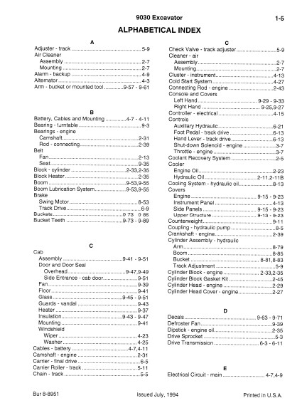 Case 9030 Excavator Parts Catalog Manual 8-8951 - PDF DOWNLOAD ...