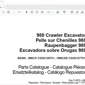 Case 988 Crawler Excavator Parts Catalogue Manual 7-1571 - PDF DOWNLOAD