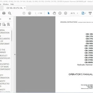 Case CB 18S CB 27S CB 37S CB 80S CB 90S CB 135S CB 150S CB 240S CB 290S CB 370S CB 470S CB 570S CB 800S Hydraulic Breaker Operator's Manual  - PDF DOWNLOAD