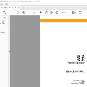Case CB 18S CB 27S CB 37S Hydraulic Breaker Service Manual - PDF DOWNLOAD