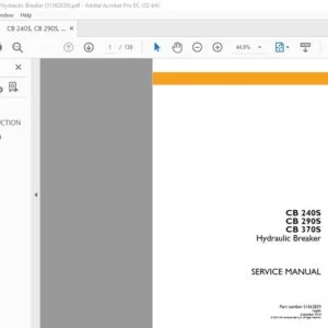 Case CB 240S CB 290S CB 370S Hydraulic Breaker Service Manual - PDF DOWNLOAD
