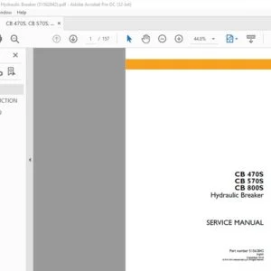 Case CB 470S CB 570S CB 800S Hydraulic Breaker Service Manual - PDF DOWNLOAD