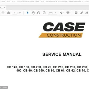 Case CB140 CB160 CB200 CB20 CB210 CB230 CB260 CB300 CB380 CB400 CB40 CB550 CB60 CB61 CB62 CB70 CB800 CB80 Service Manual