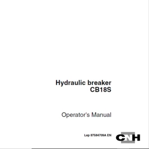 Case CB18S Hydraulic breaker Operator's Manual 87584709A - PDF DOWNLOAD